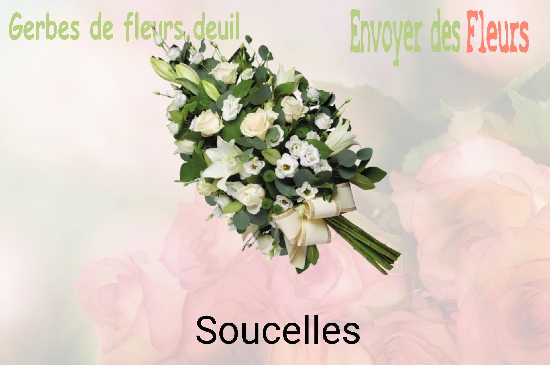Gerbe de fleurs de deuil livrée à Soucelles